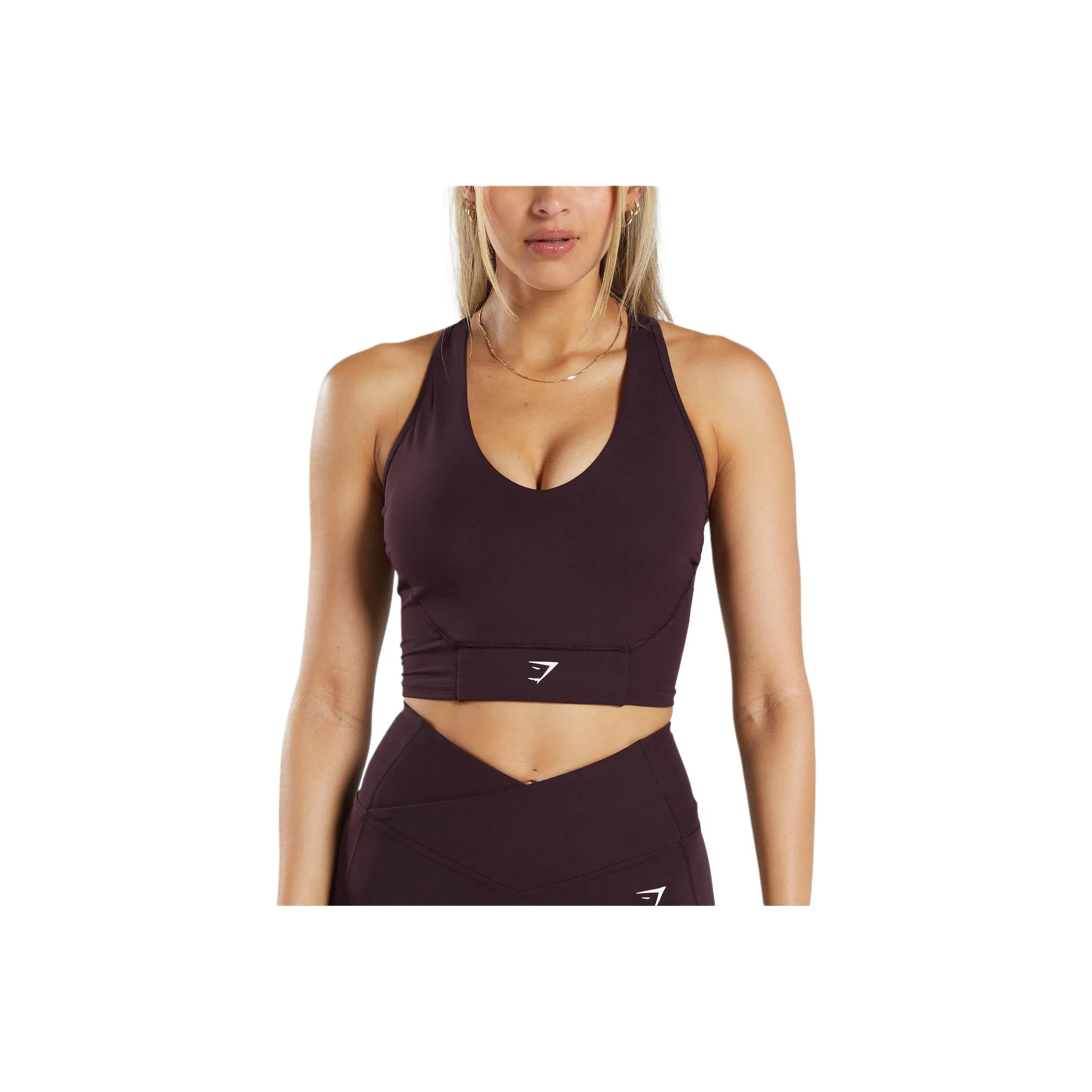 GYMSHARK CROP MESH TANK Sport Vests Women's Plum Brown