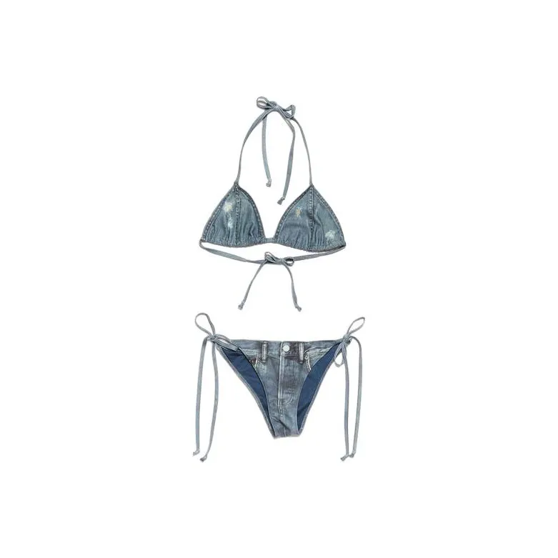 Acne Studios Printed Bikini Denim Blue