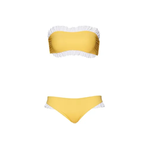 Atlantic Beach Frangipani Желтый + Кокосовый белый Женские Двухкомпонентные Купальники