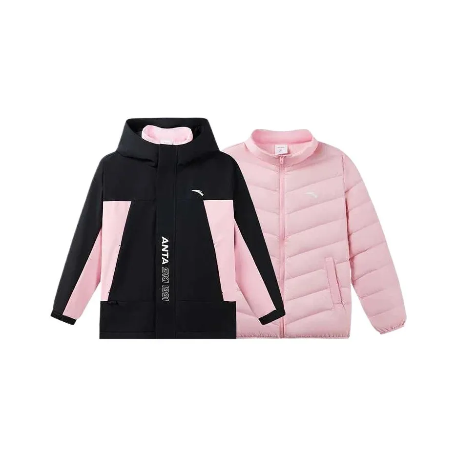 Antakids Пуховик Dream Черный Сатин Розовый Подростки