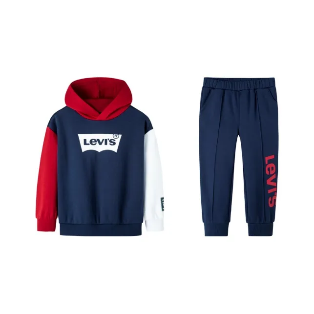Levi's Осень и Зима Удобный Casual Sports Комплект Толстовка и Брюки Темный Индиго для Детей Возрастом 3-7 Лет
