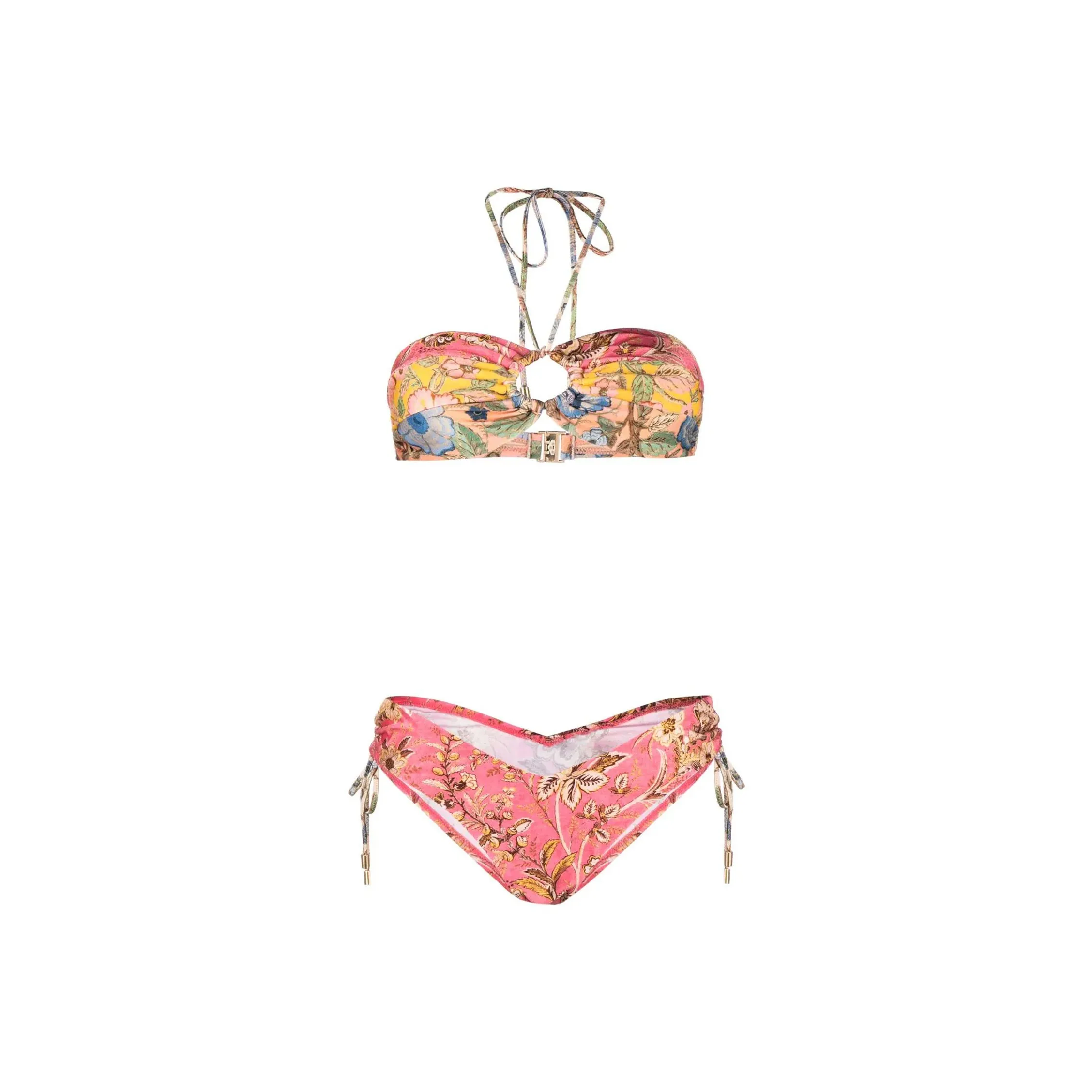 Zimmermann Junie Floral-print Halterneck Bikini