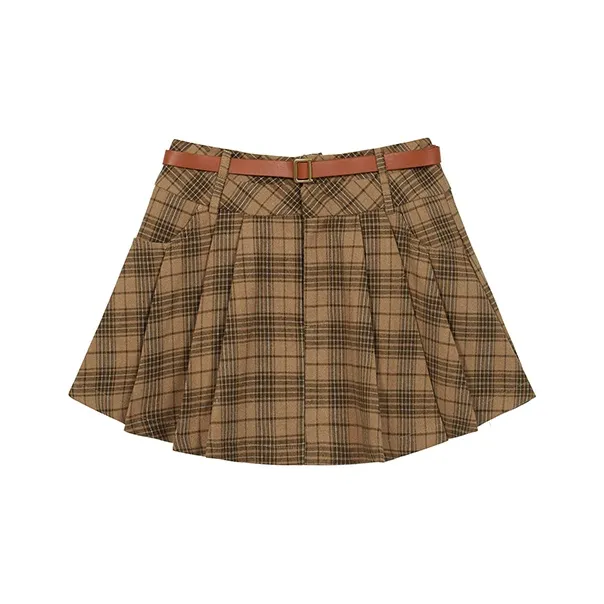 MISTVB Повседневные короткие юбки женские в клетку