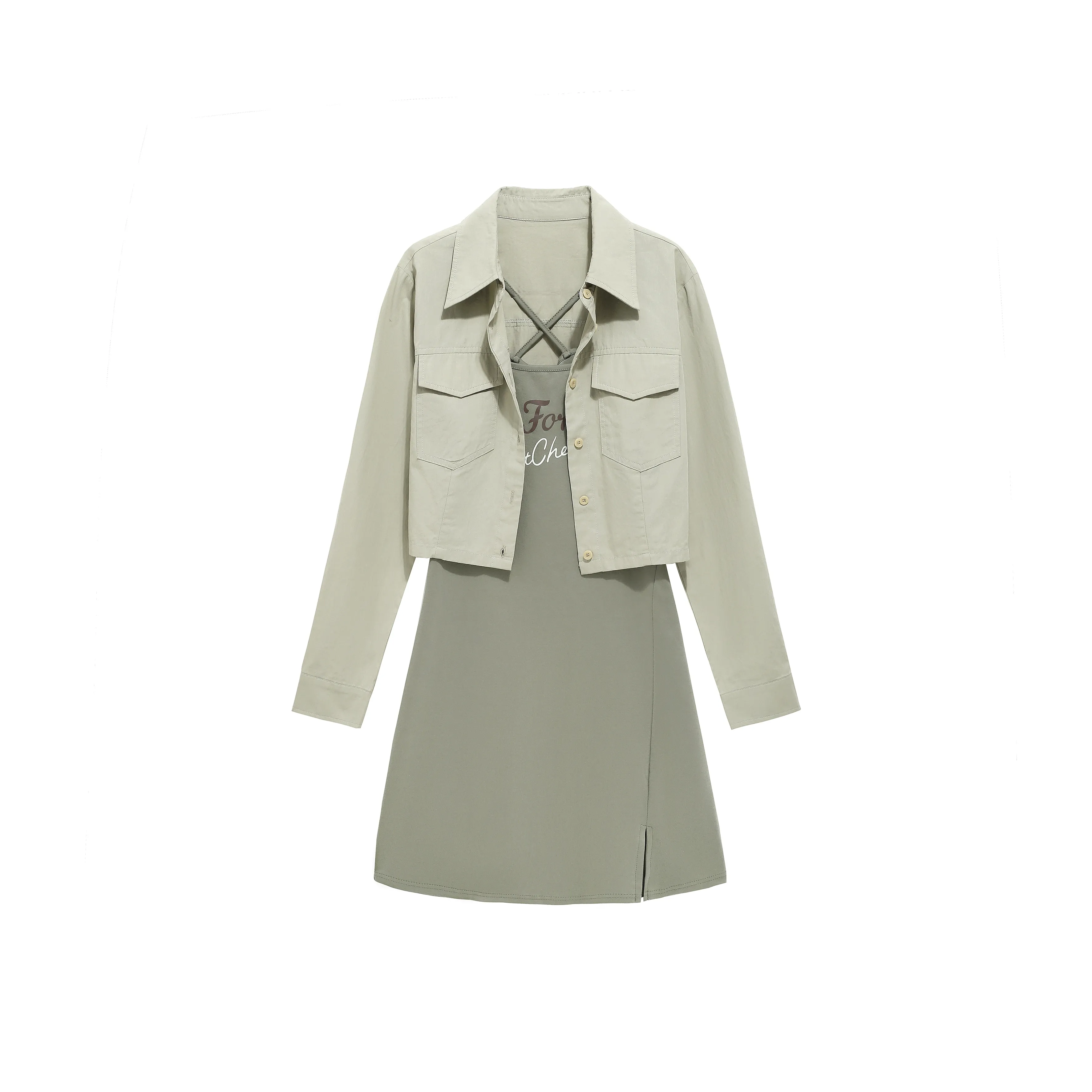 Tryforlove Укороченное пальто+платье женские комплекты с юбкой