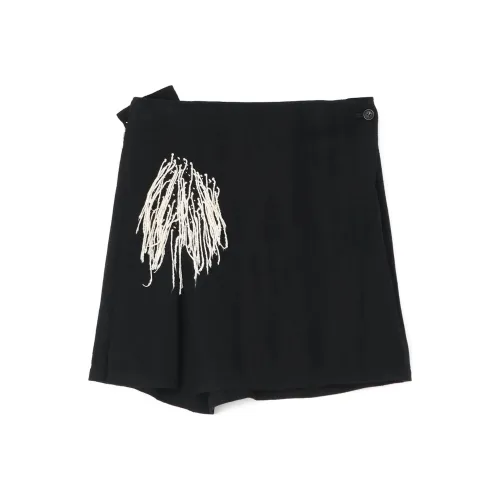 Yohji Yamamoto Черные Женские Повседневные Короткие Юбки