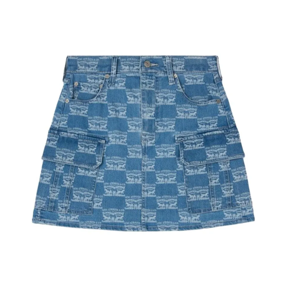 Levi's Джинсовые короткие юбки Женские Светло-синий
