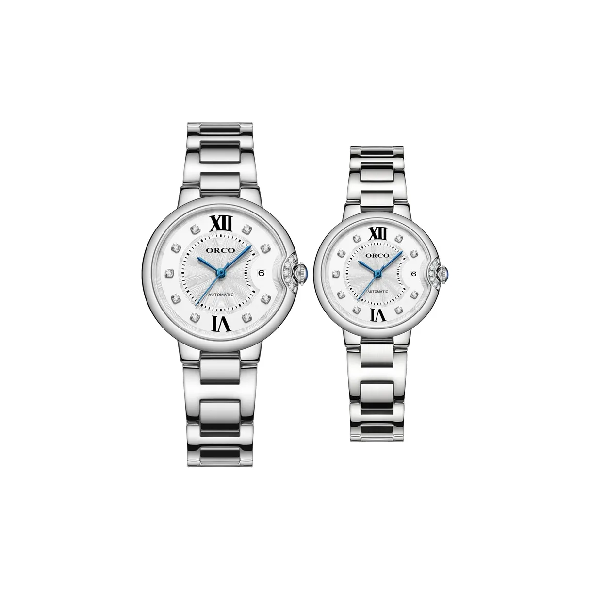 ORCO Автоматический Механический Механизм Нержавеющая Сталь Ремешок Часы Унисекс Серебристый Циферблат
