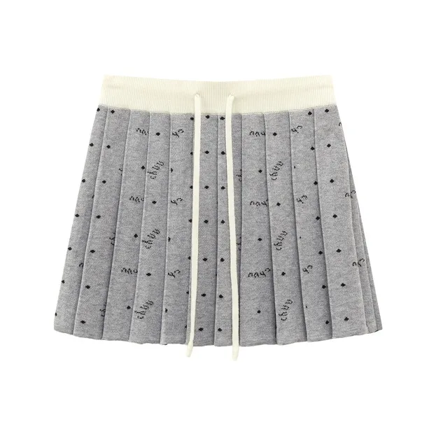 CHUU Повседневные короткие юбки женские светло-пшеничный серый