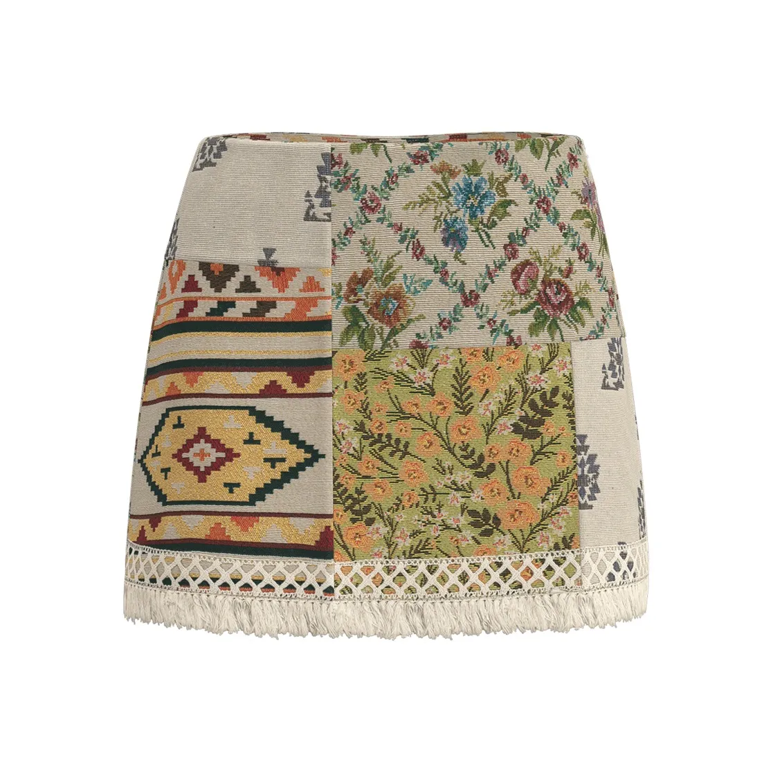 URBAN REVIVO Boho Style Повседневные короткие юбки Женские Многоцветный