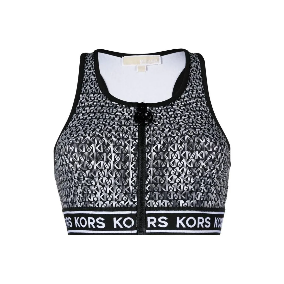 MICHAEL KORS Monogram print Zip up Bikini Top