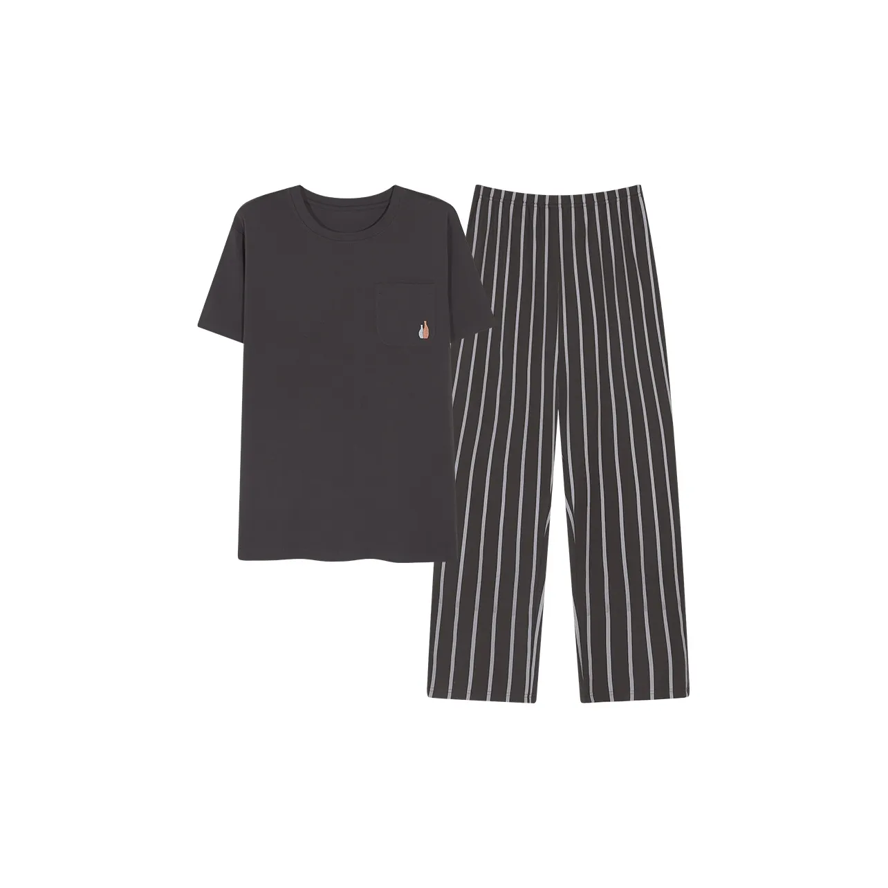 Floating Light Islands Pajama Set Men's Black
