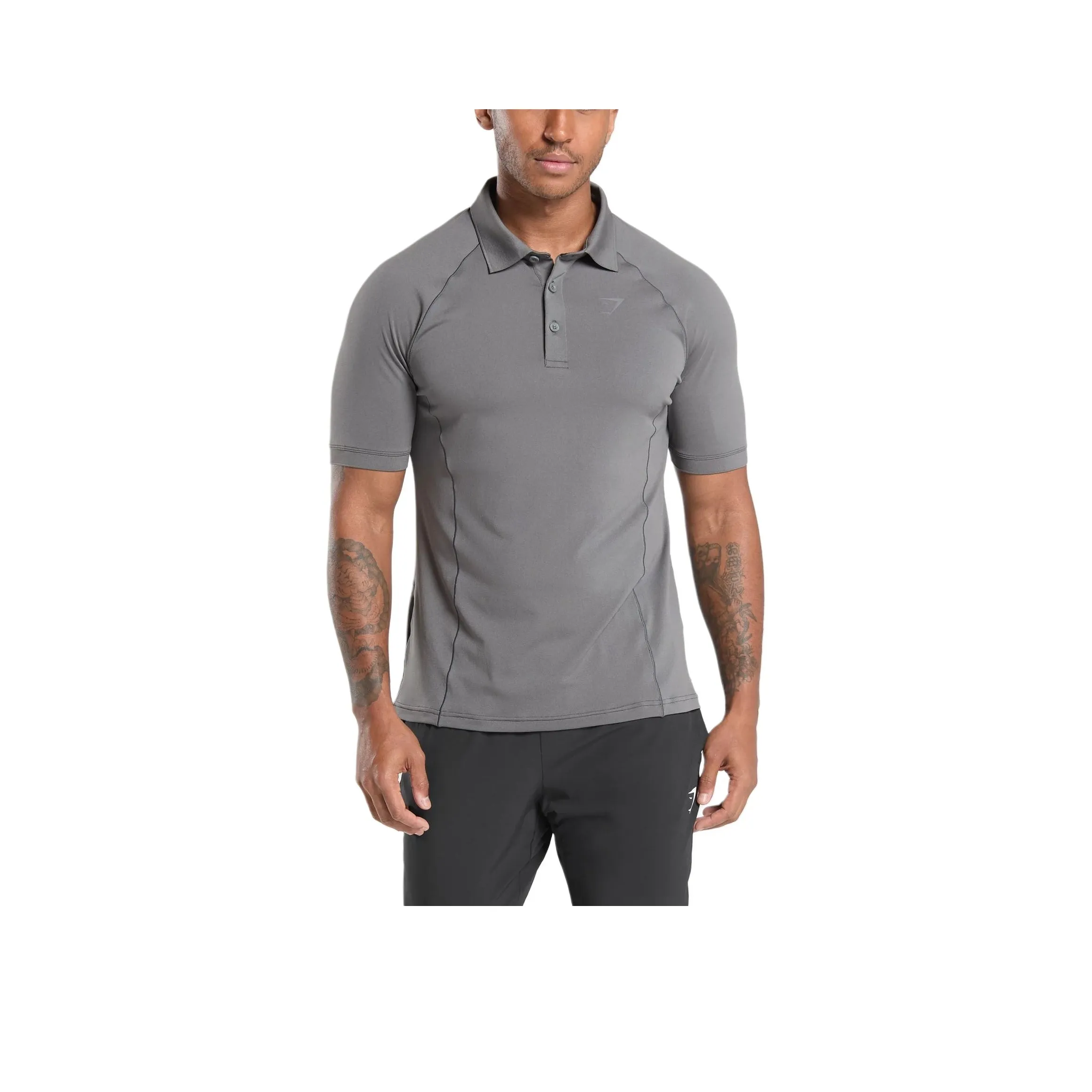 GYMSHARK Поло Мужское Asphalt Серый