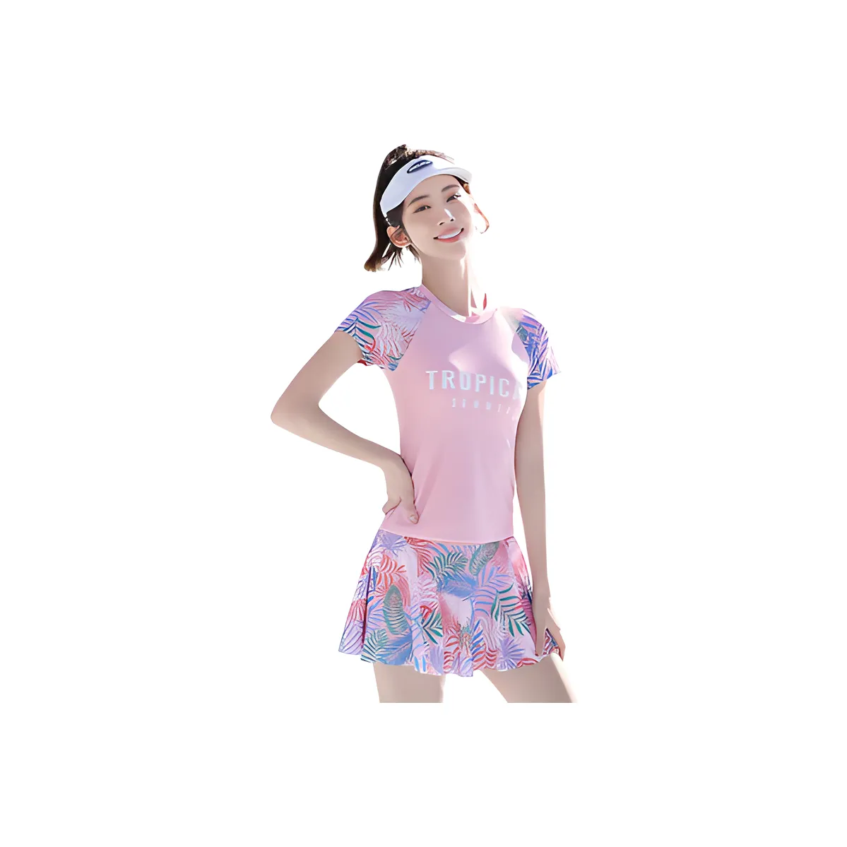 Youyou Two Piece Swimsuits Women's Peach Blossom Pink