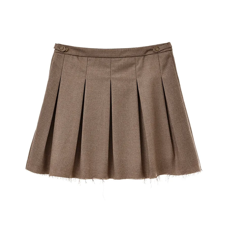 SINBOS Повседневные короткие юбки женские хаки клетка