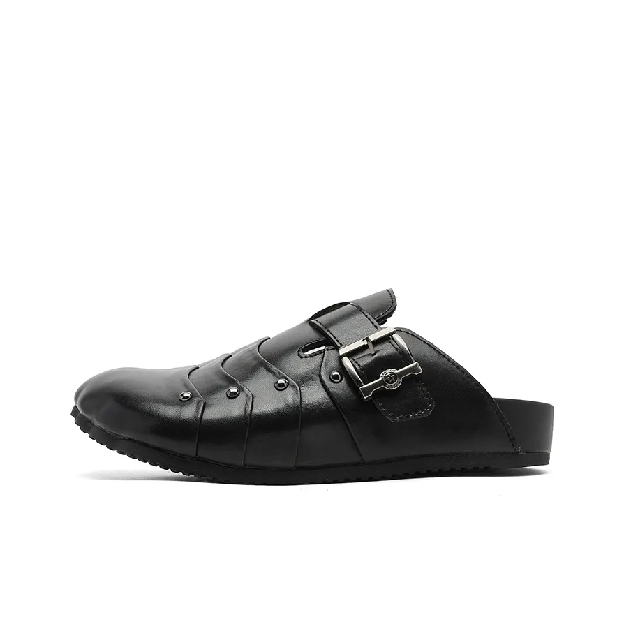 Ignition Резиновая подошва Stud Шов Устойчивый к истиранию Домашние тапочки Унисекс Черный