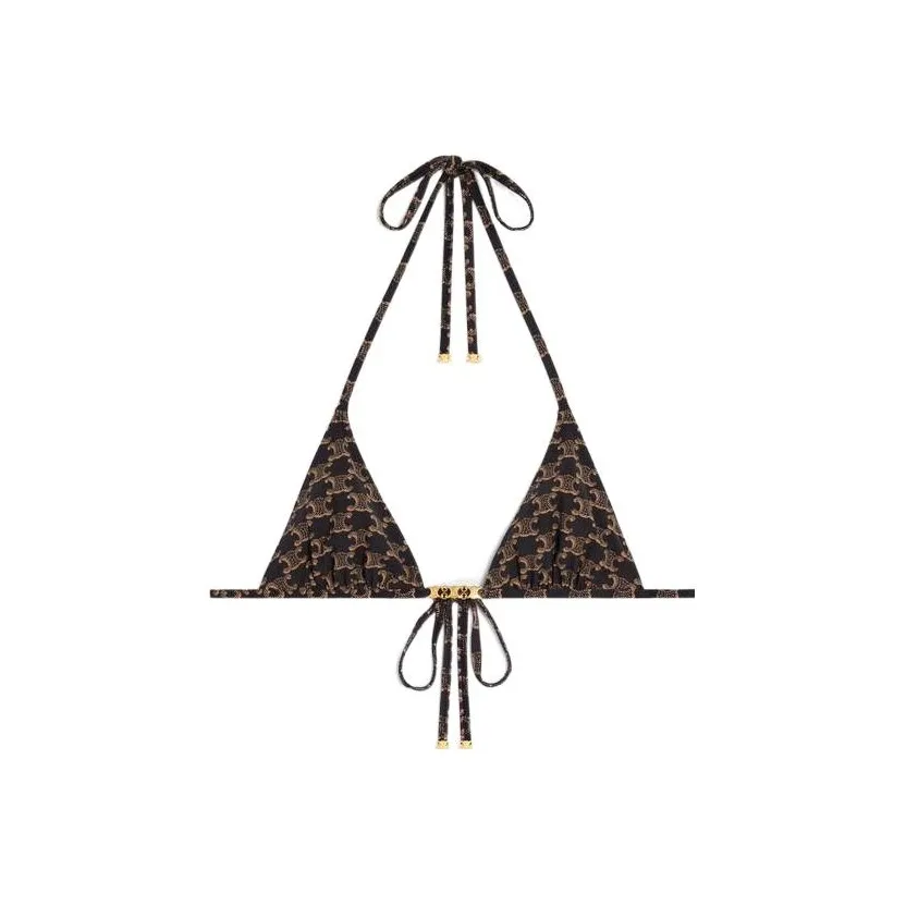 CELINE Monogram Triangle Bikini Top