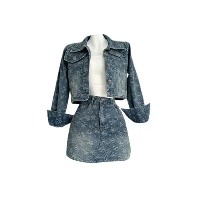 DOSOHEB Комплект с юбкой Женские Джинсовый