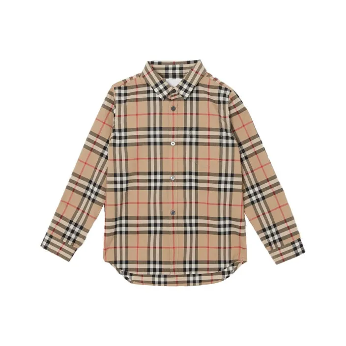 Burberry Рубашка Архив Бежевый Детская