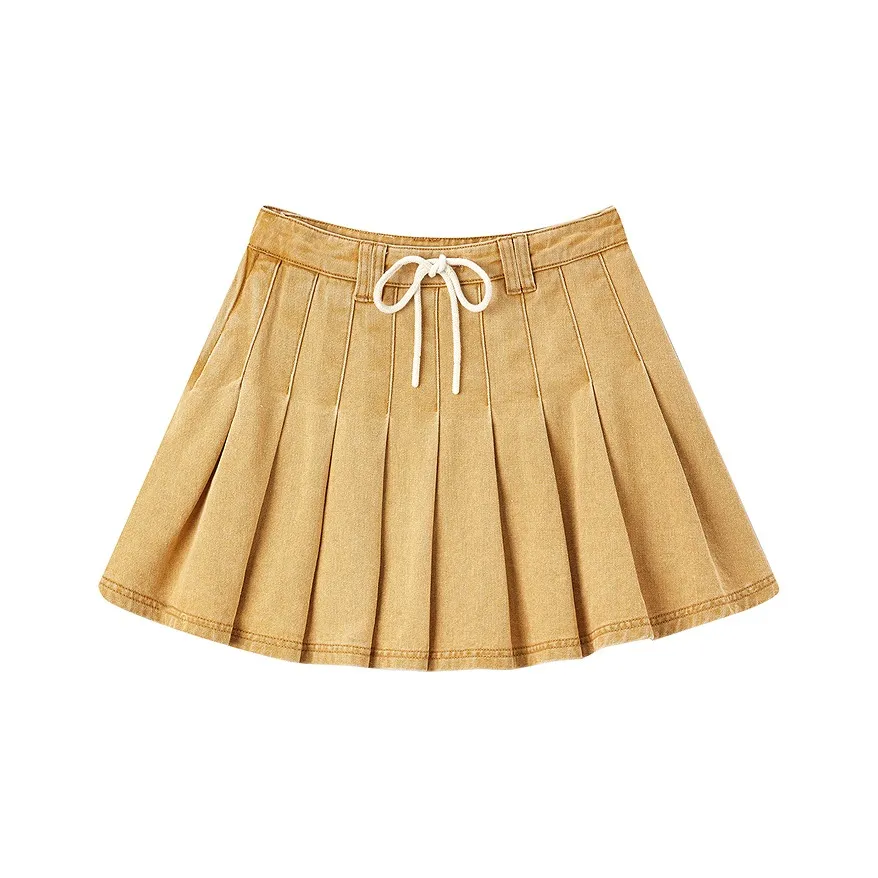 LEDIN Имбирно-желтая женская джинсовая короткая юбка