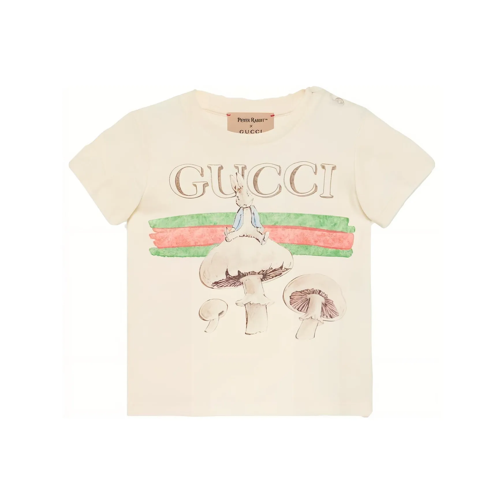 GUCCI T-рубашка 2024 Kids Early Spring Collection Серый Белый Infant и Toddler