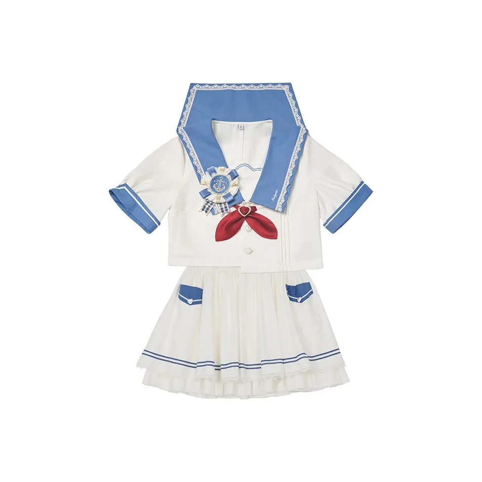 YuChaJia UNIFORM Женский Двухкомпонентный Комплект Синий