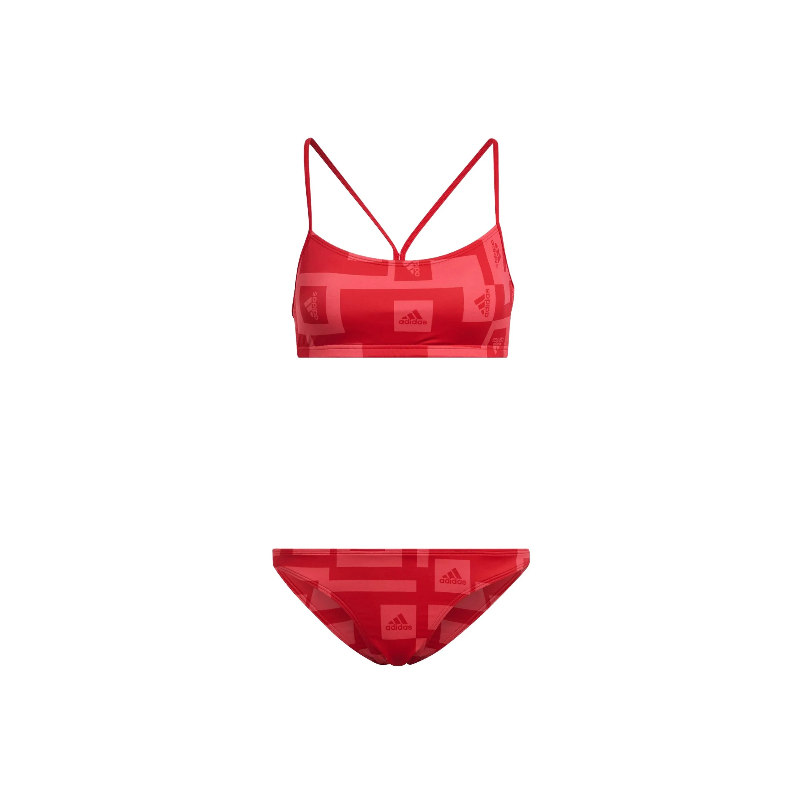 Adidas LOGO GRAPHIC BIKINI Two-Piece Swimsuits Women's Swirl Fluorescent Red/Fresh Red