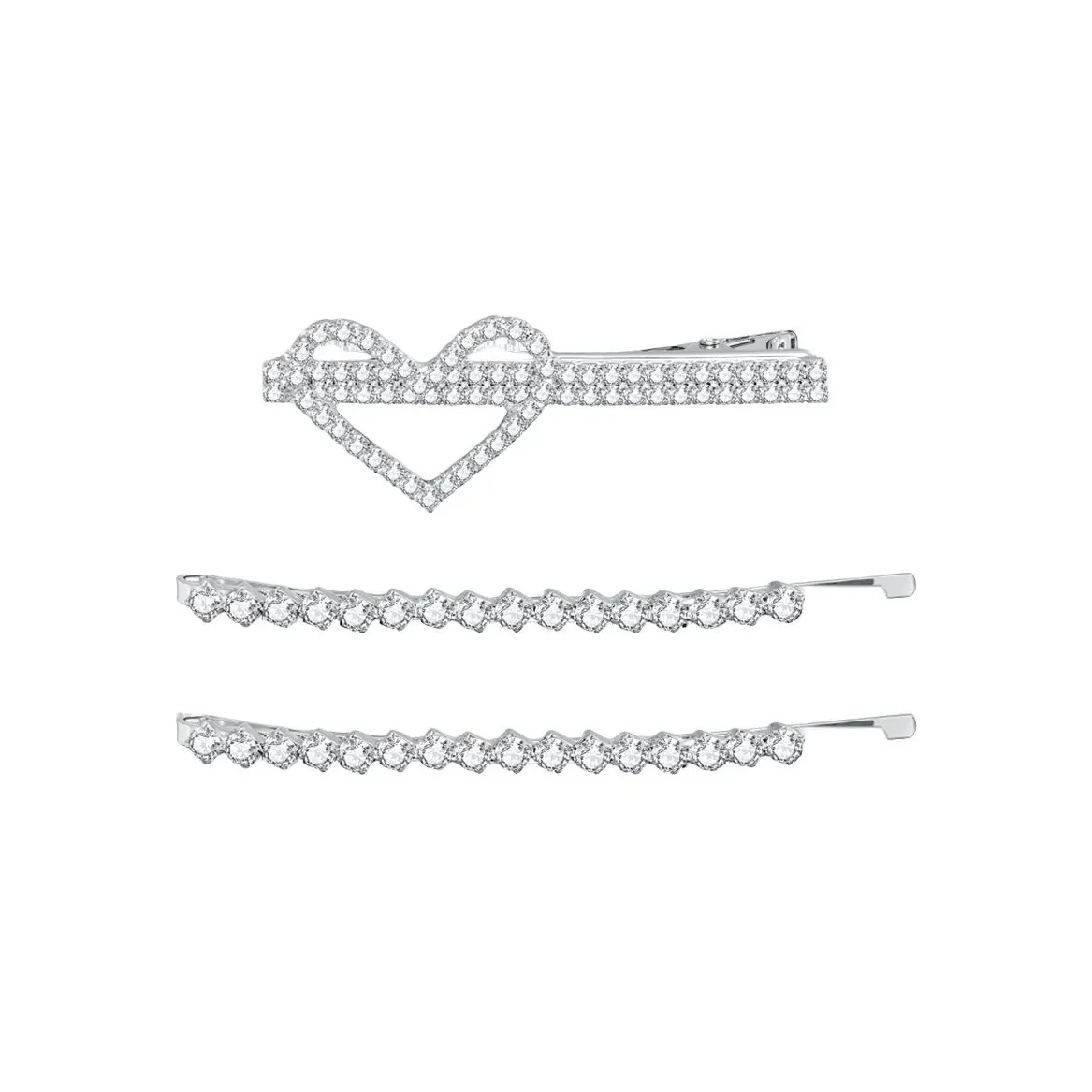 ZEGL Copper White Gold Plated Hair Clips Women's
