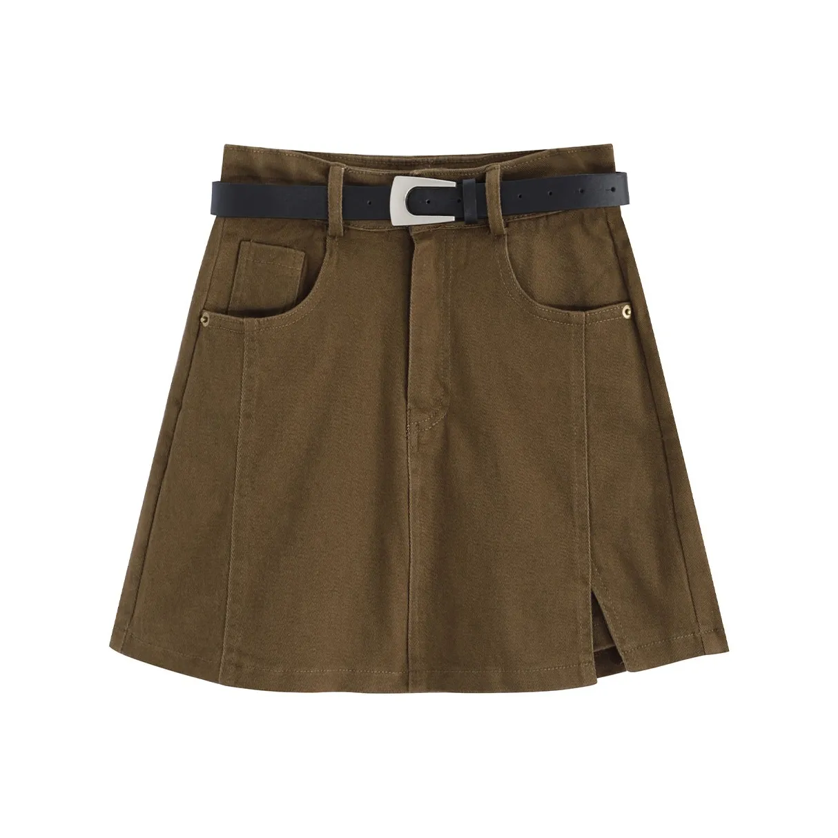 Garbege Casual Short Skirts Women's Khaki