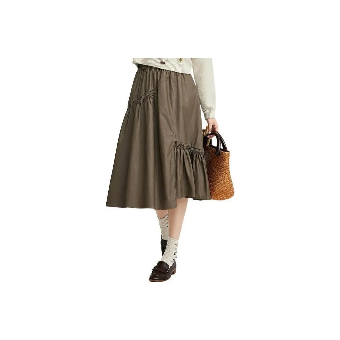 ZIHAN Кофе Женские Повседневные Длинные Юбки