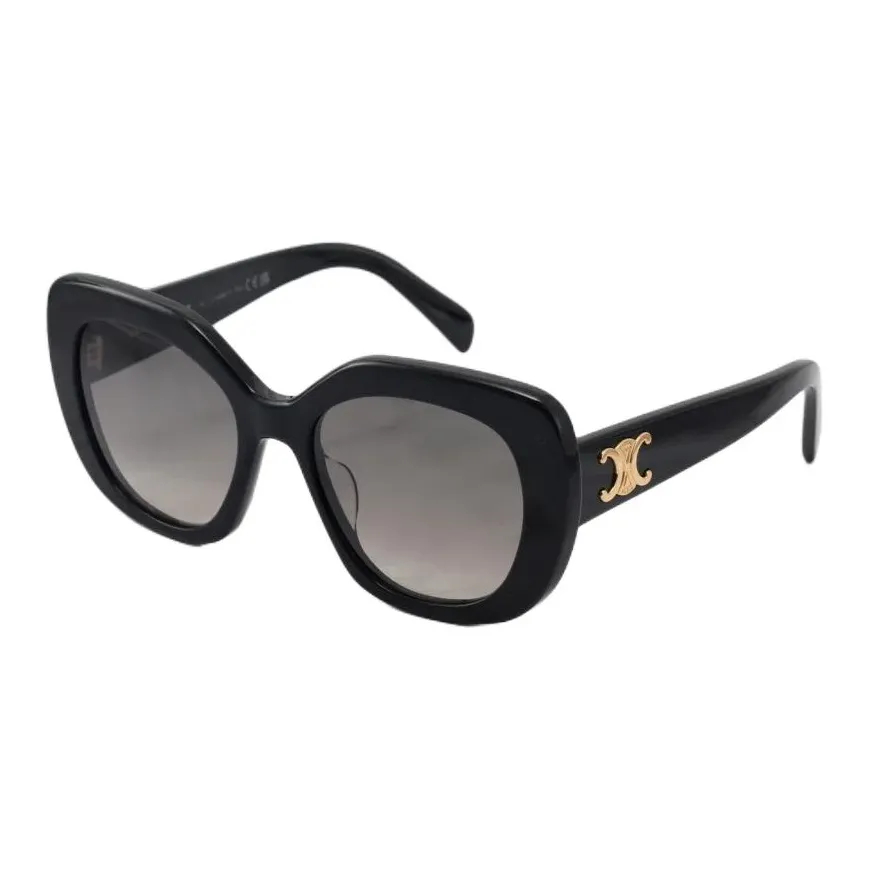 CELINE Plate Frame Square Sunglasses Women's Black