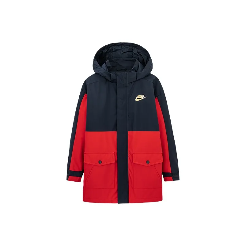 Nike Хлопковый пуховик Преппи Красный для детей 3-7 лет