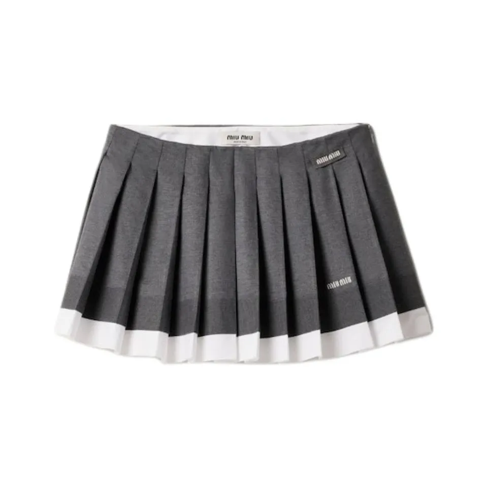 MIU MIU Casual Short Skirts Women's Gray