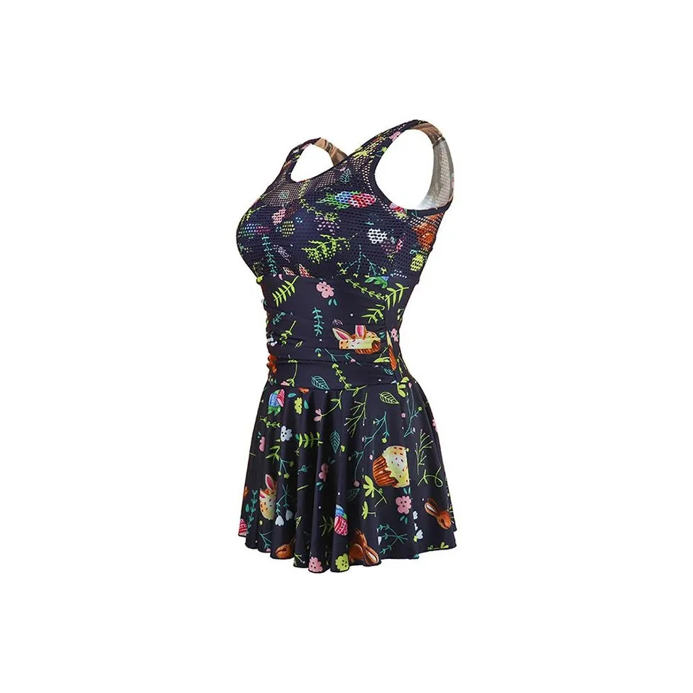 ZOKE Черные Женские Платья и Юбки для Плавания