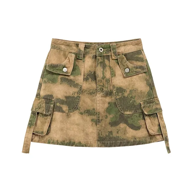 NO ONE ELSE Повседневные короткие юбки Женские Камуфляж Зеленый