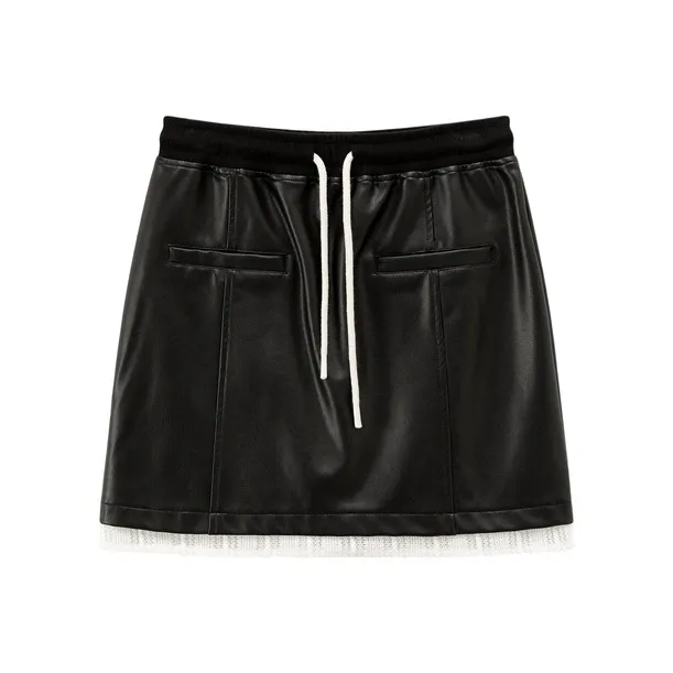 CHUU Повседневные короткие юбки Женские Черный
