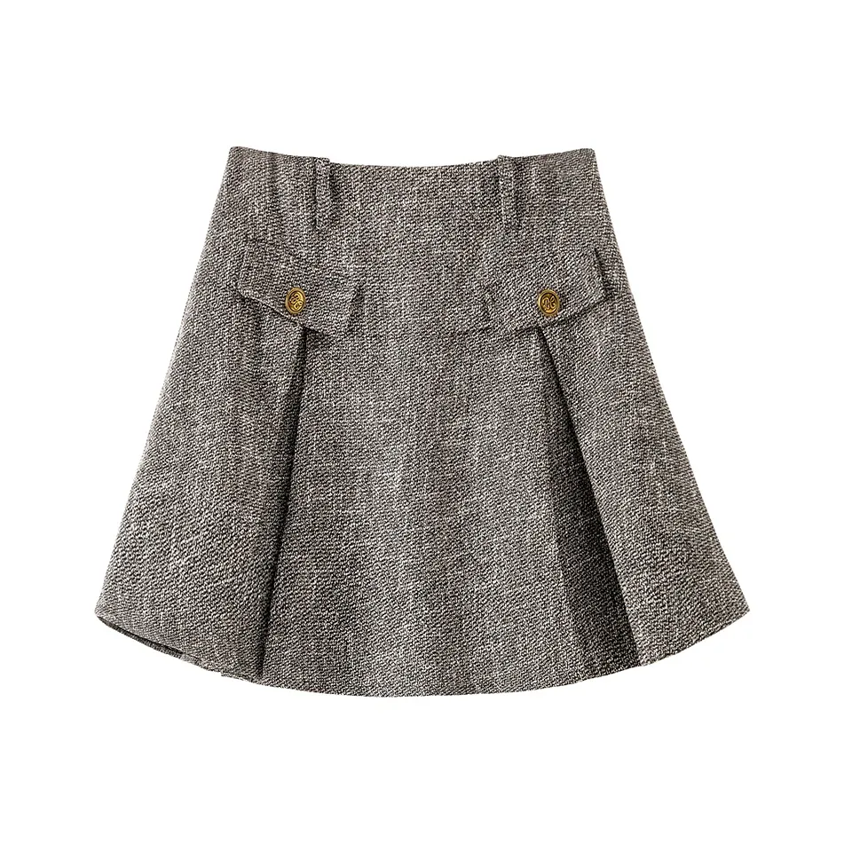 BANANA CICI Повседневные короткие юбки Женские Серый