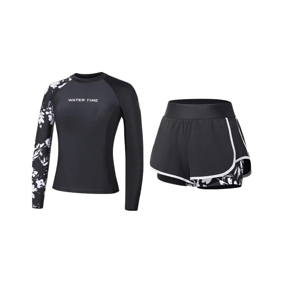 Watertime SS23 Двухкомпонентный купальник женский черно-белый чернила