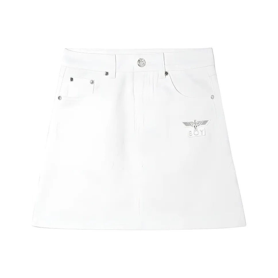 Boy London Denim Short Skirts Women's White