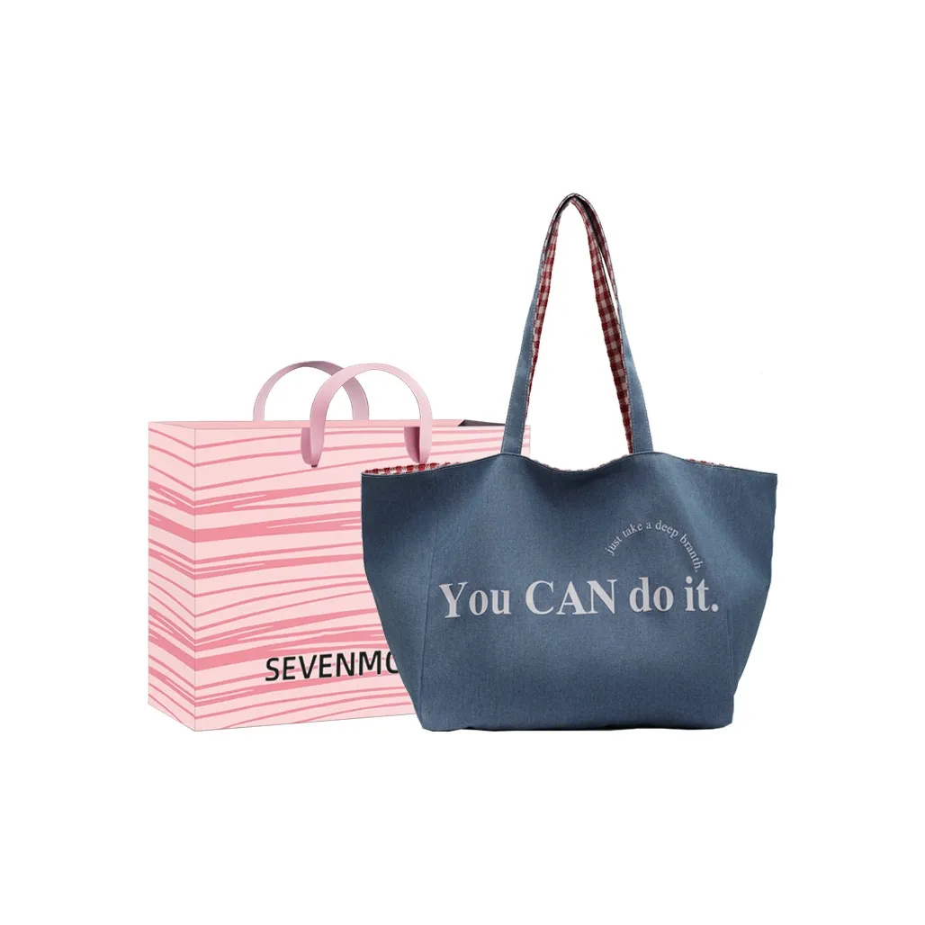 SEVENMOONS Холст Сумка-тоут Сумка через плечо Унисекс Light Синий Темно-синий