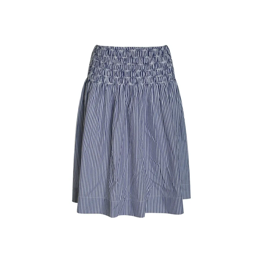 Little Pull Повседневный Длинный Юбка Женская Сине-Белые Полоски