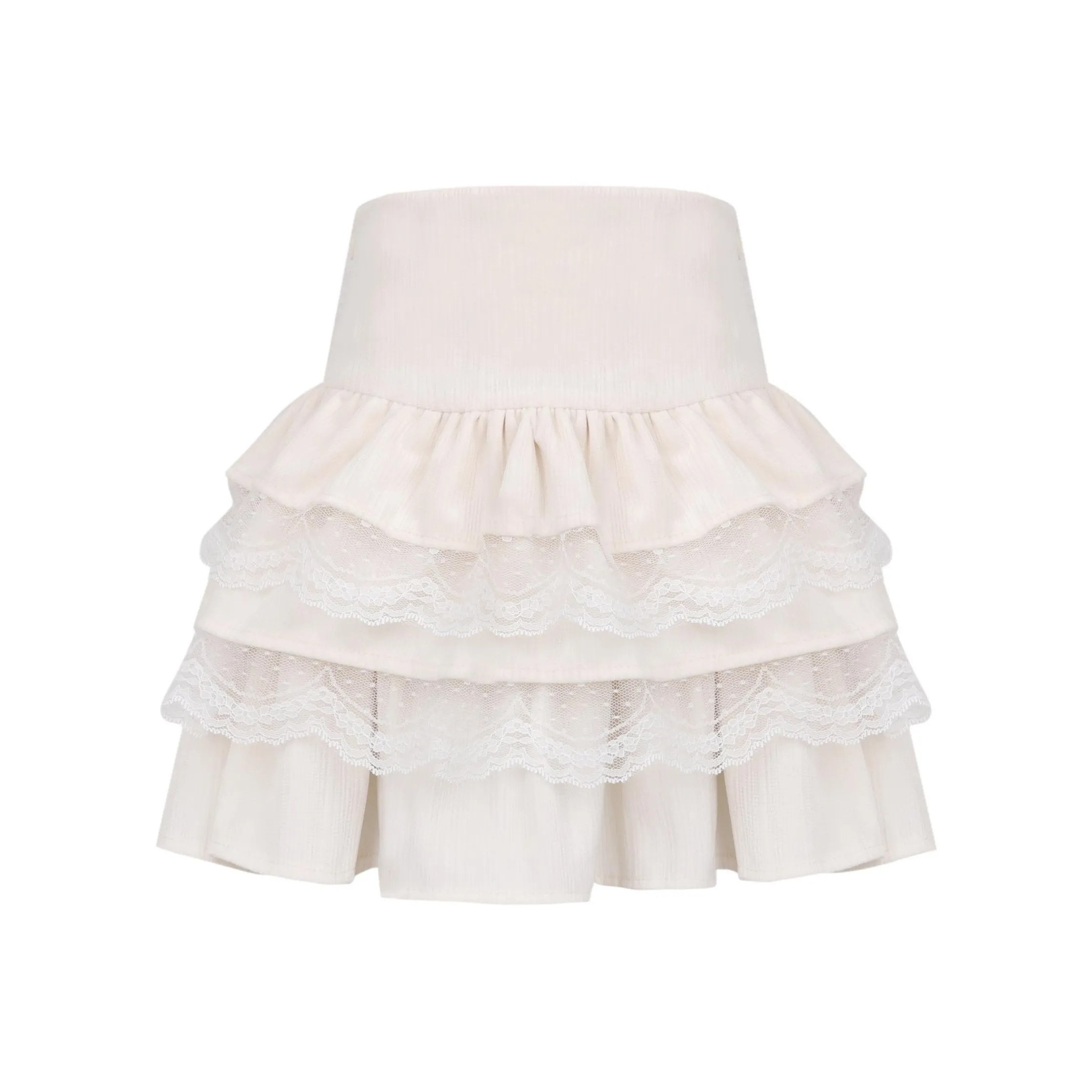 PEASLUNA Повседневные короткие юбки Женские Кремовый