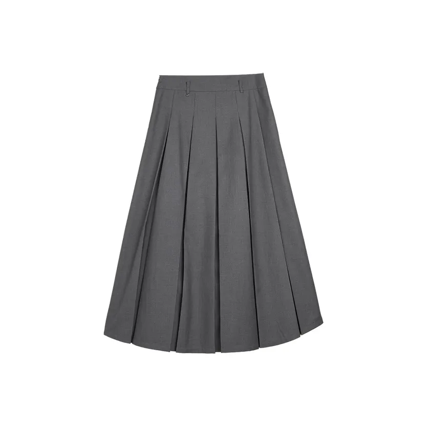 ELLE Повседневный Длинный Юбка Женская Серого цвета