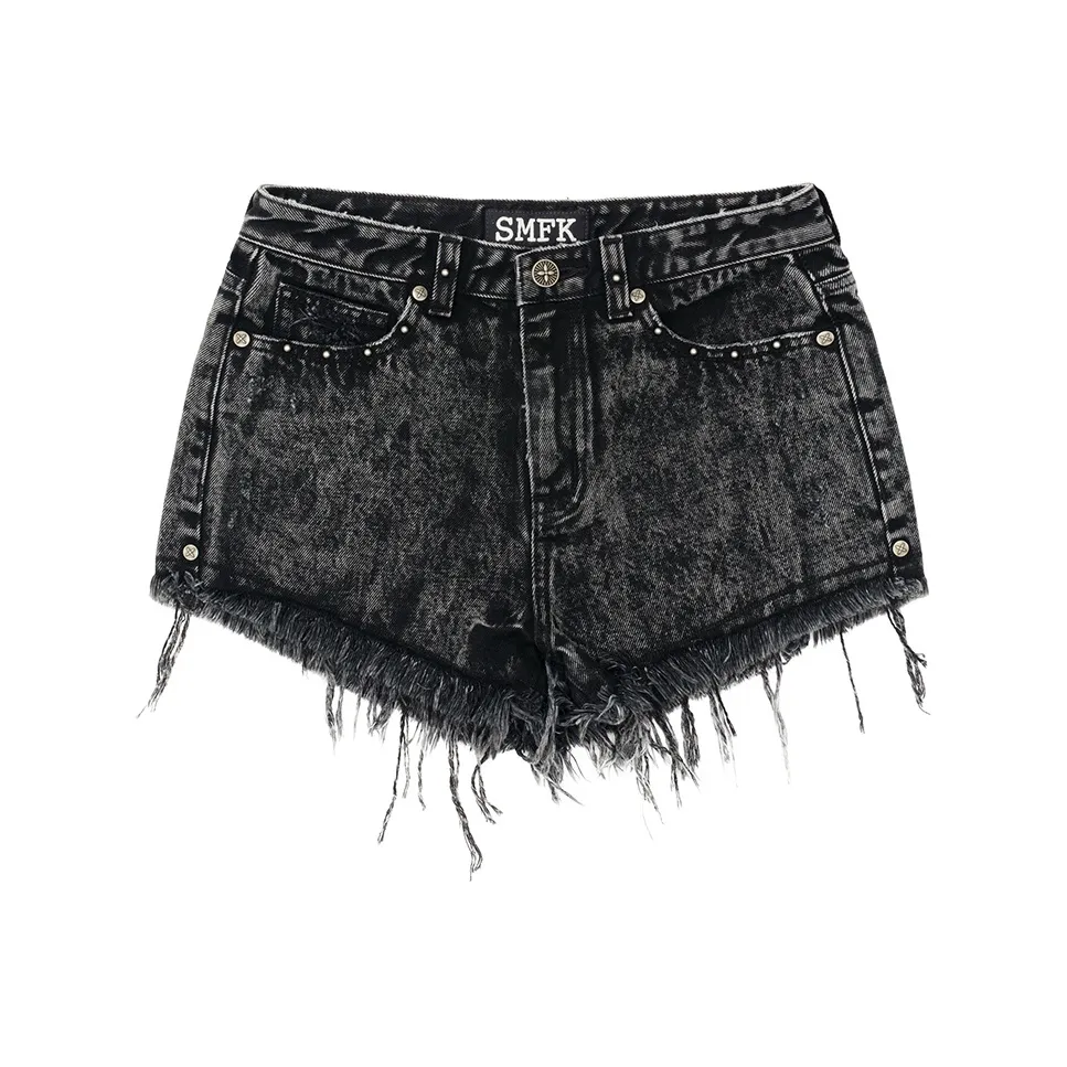 SMFK Черный Снежинка Женские Джинсовые Шорты