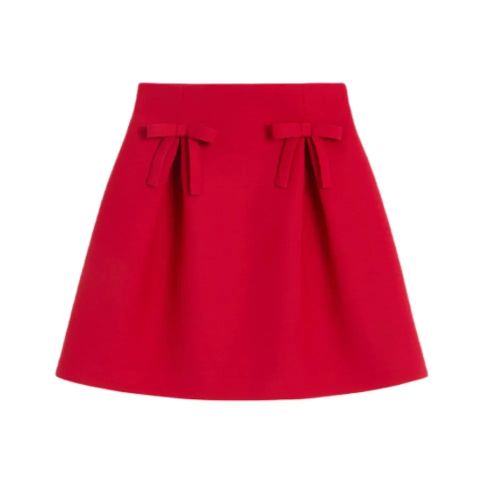 Valentino Bow Detailed Pleated Mini Skirt