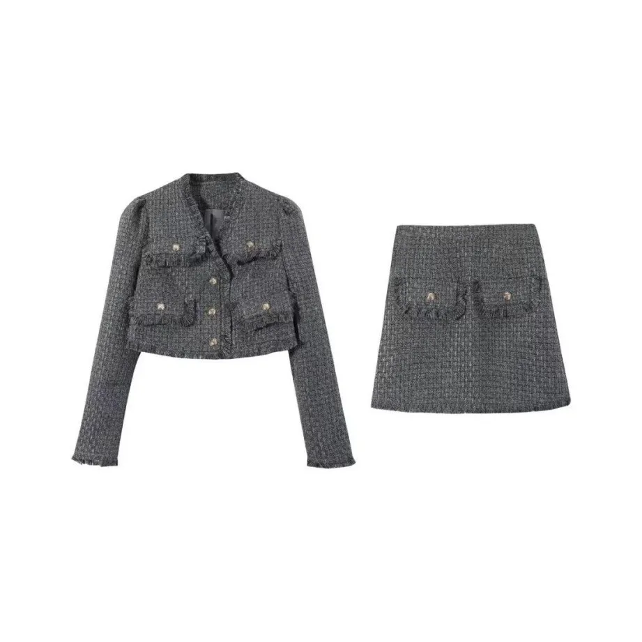 PAIN OR PLEASURE Комплект с юбкой Женские Серый