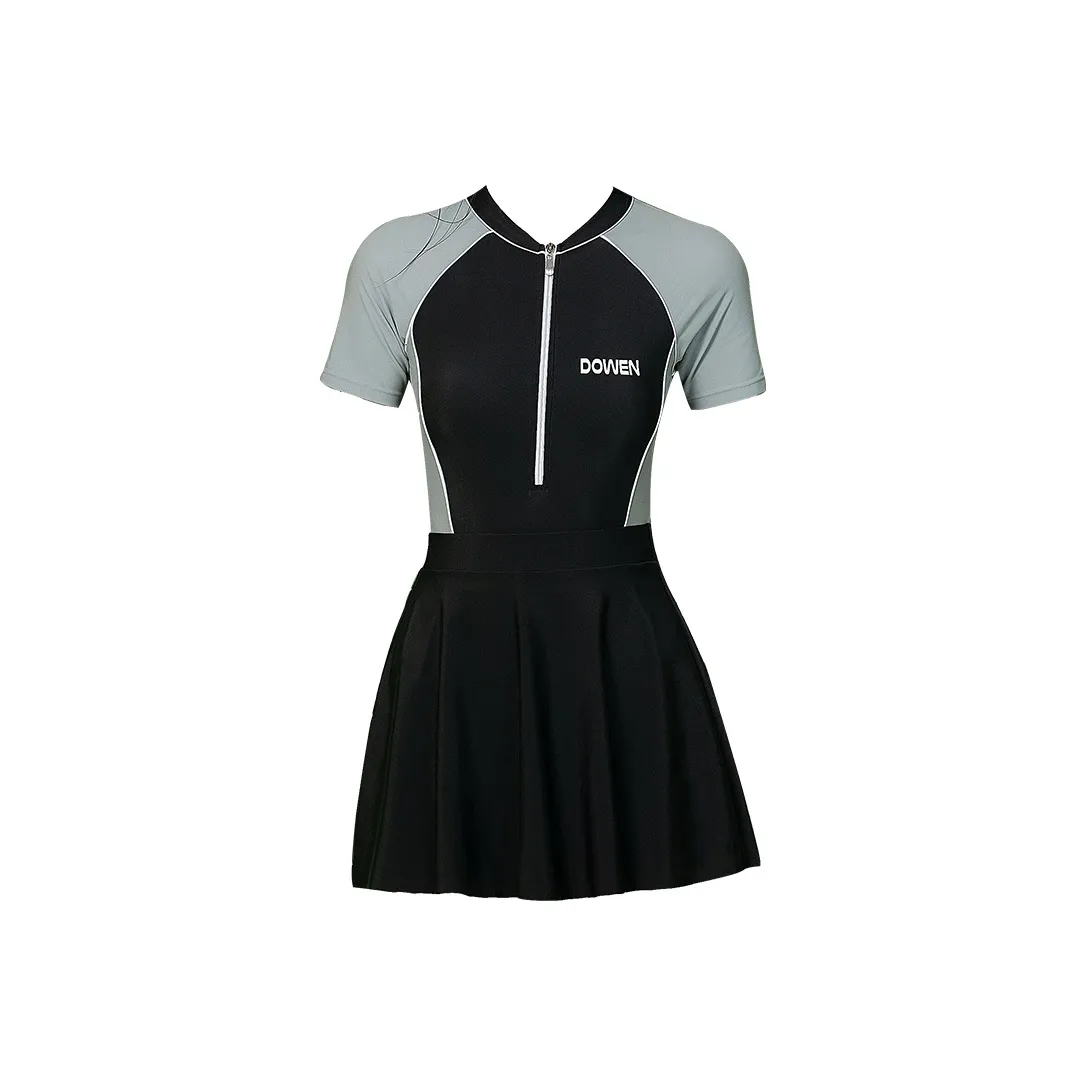 Hao Zhilang Черно-серый Женские Ван-Пис Купальники