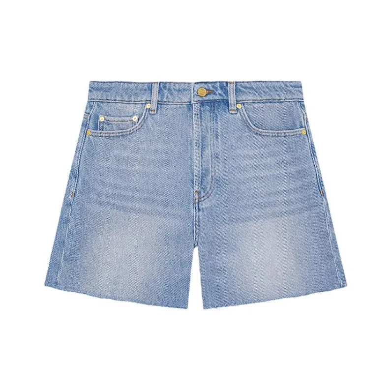 GANNI SS24 Джинсовые шорты Женские Окрашенные Washed
