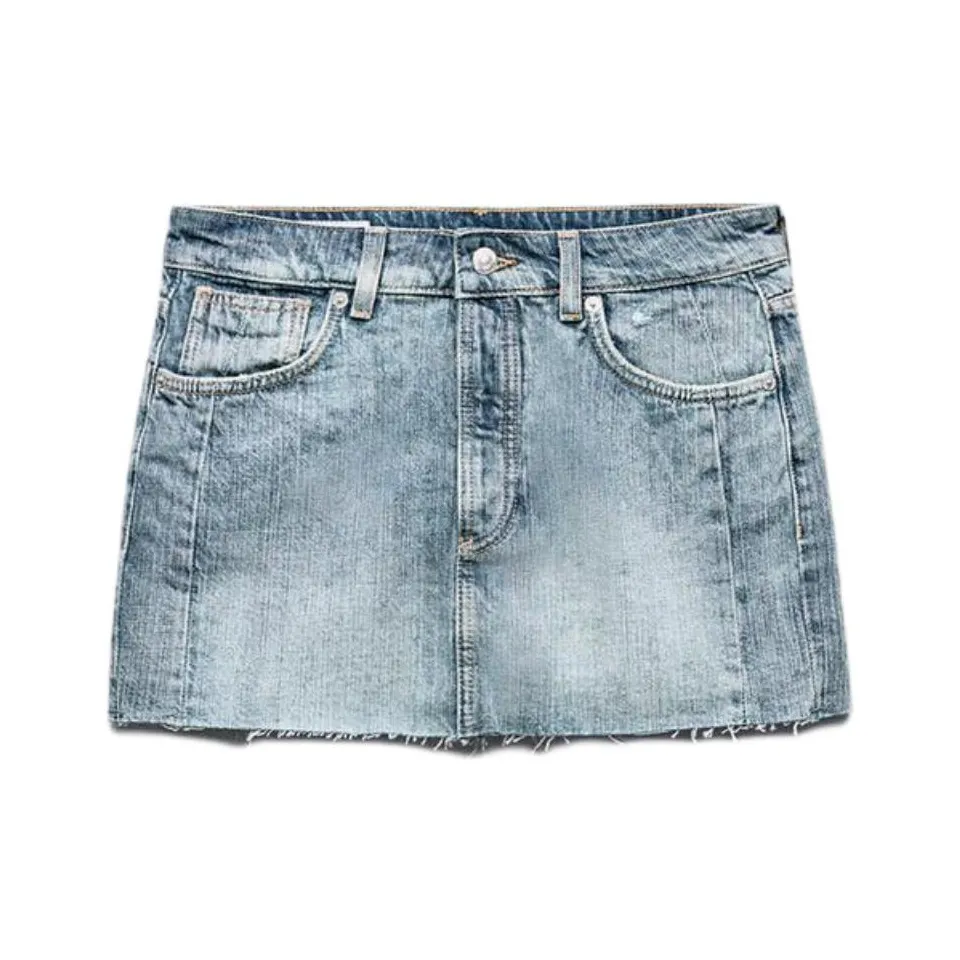 ZARA Denim Short Skirts Women's Blue