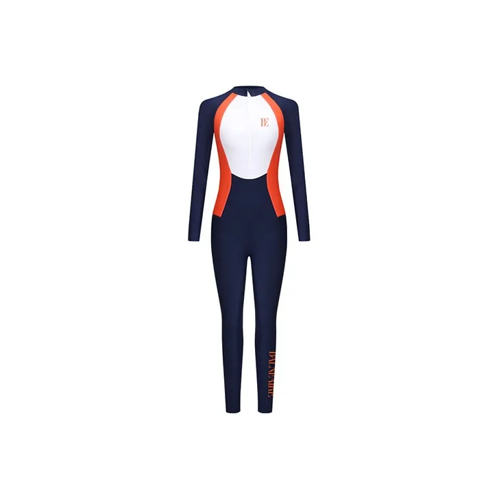 BALNEAIRE One Piece Swimsuits Women's Active Orange Blue Patchwork