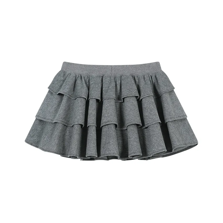 AooRaa Повседневные короткие юбки женские серые